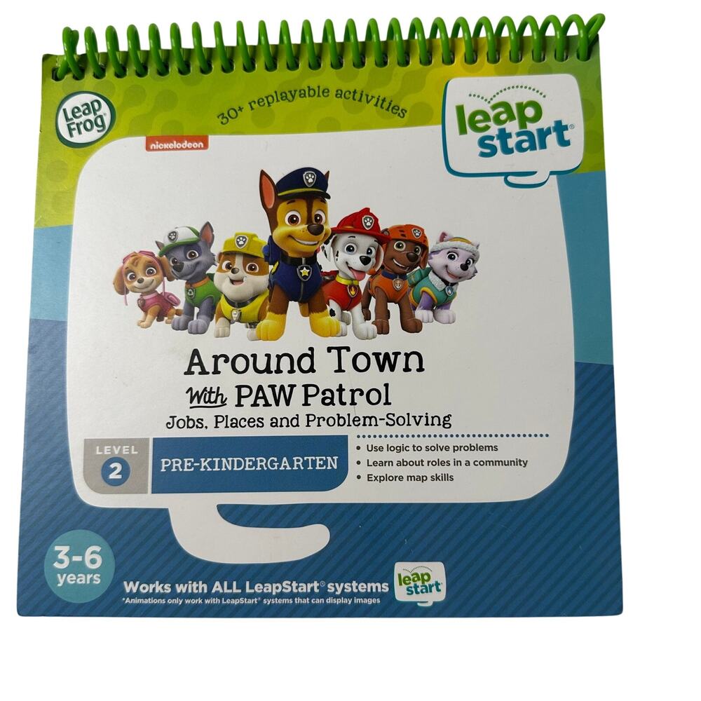 LeapFrog LeapStart PAW Patrol Around Town Interactive Learning Book Level 2